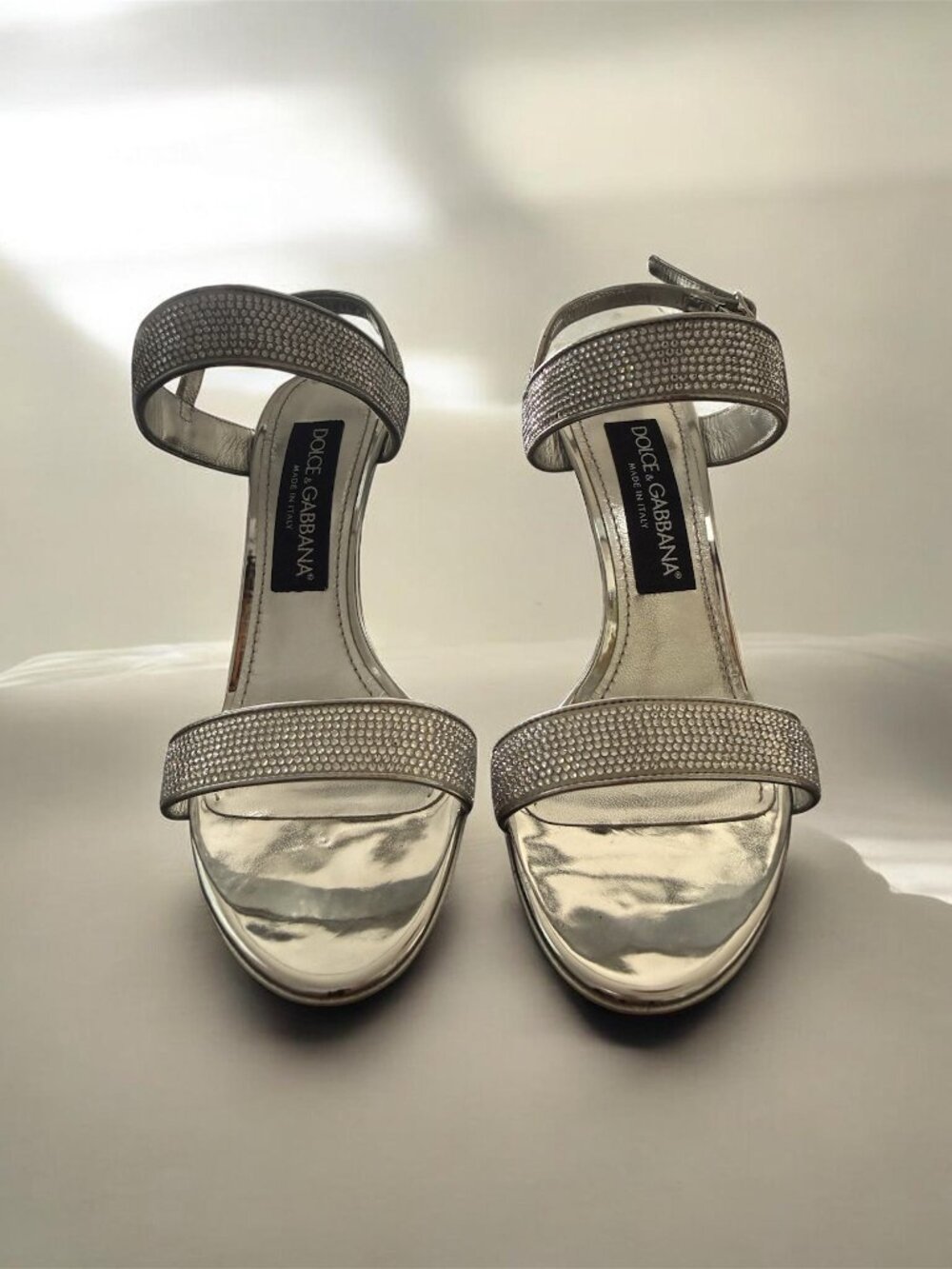 Dolce & Gabbana Gray x Kim crystal-embellished sandals